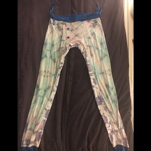 Wildfox floral tie dye pants